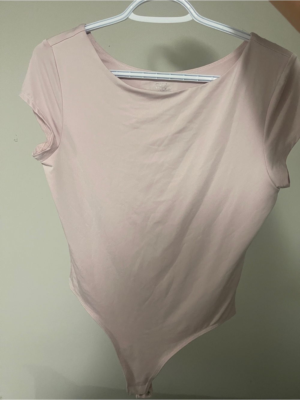 Women's Light Pink Short Sleeve Scoop Neck Bodysuit -Brand new